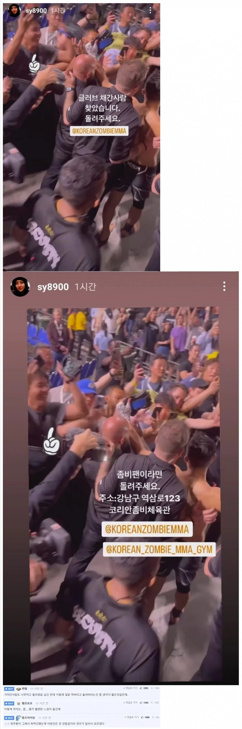 코리안 좀비 정찬성 와이프 논란 jpeg
