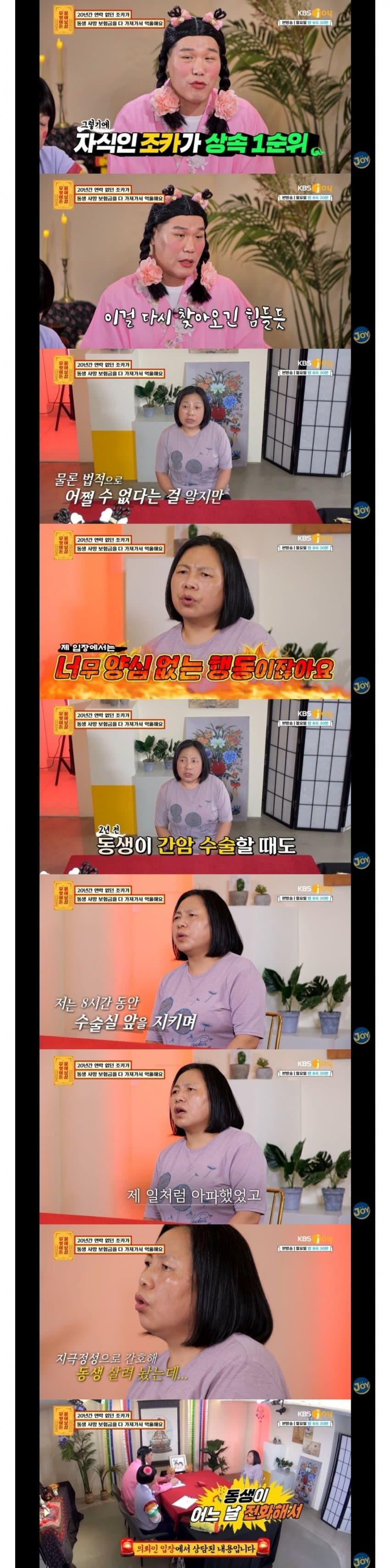 남동생 사망 보험금 독식한 조카